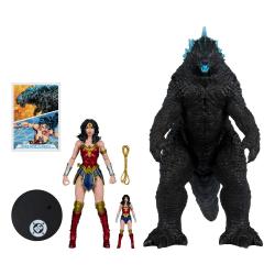 DC Justice League Monsterverse DC Multiverse Pack de 2 Figuras Wonder Woman Vs. Atomic Blast Godzilla 18 cm
