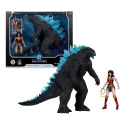 DC Justice League Monsterverse DC Multiverse Pack de 2 Figuras Wonder Woman Vs. Atomic Blast Godzilla 18 cm