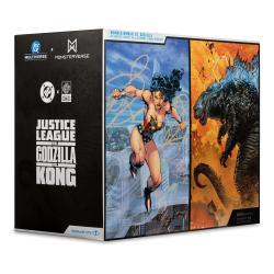 DC Justice League Monsterverse DC Multiverse Pack de 2 Figuras Wonder Woman Vs. Atomic Blast Godzilla 18 cm