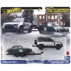Hot Wheels FLF56 JBM29 TEAM TRANSPORT Jaguar MK1 & LR Defender 110