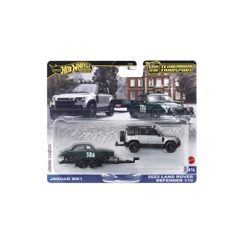 Hot Wheels Premium TEAM TRANSPORT Jaguar MK1 & LR Defender 110