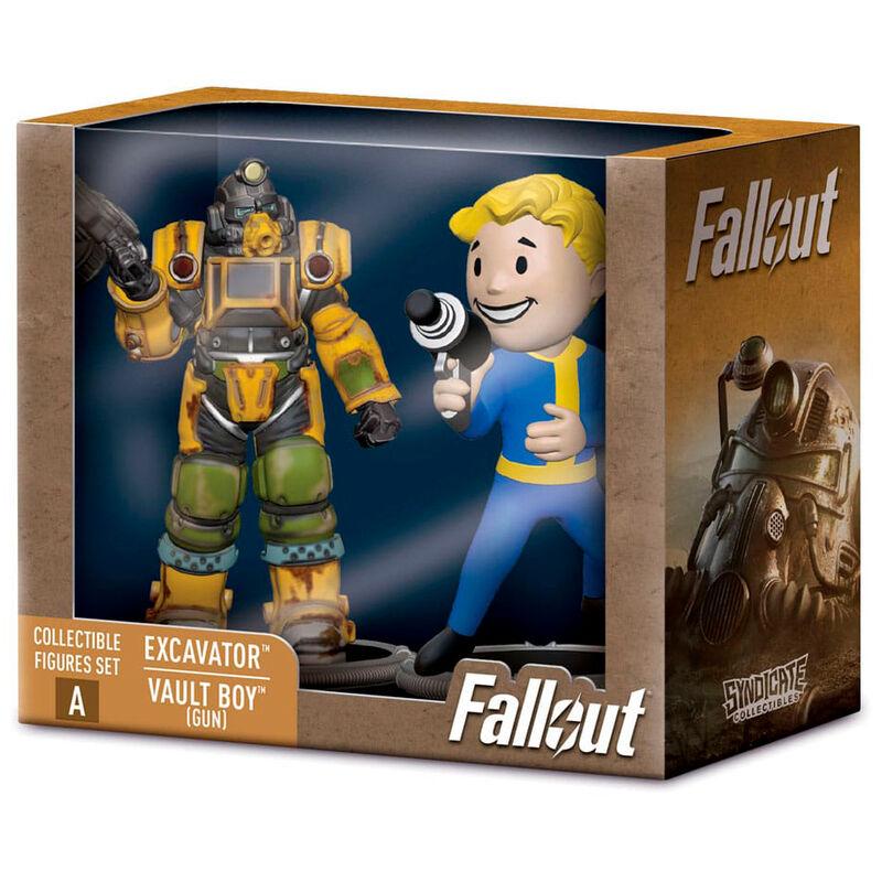 Set 2 figuras Excavator &#38; Vault Boy Gun Fallout 7cm