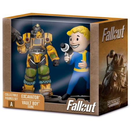 Set 2 figuras Excavator &#38; Vault Boy Gun Fallout 7cm