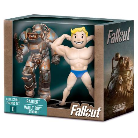 Set 2 figuras Raider &#38; Vault Boy Strong Fallout 7cm