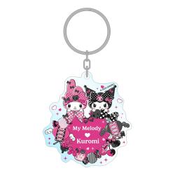 Sanrio Llavero Pink Black Party Series My Melody & Kuromi 7 cm