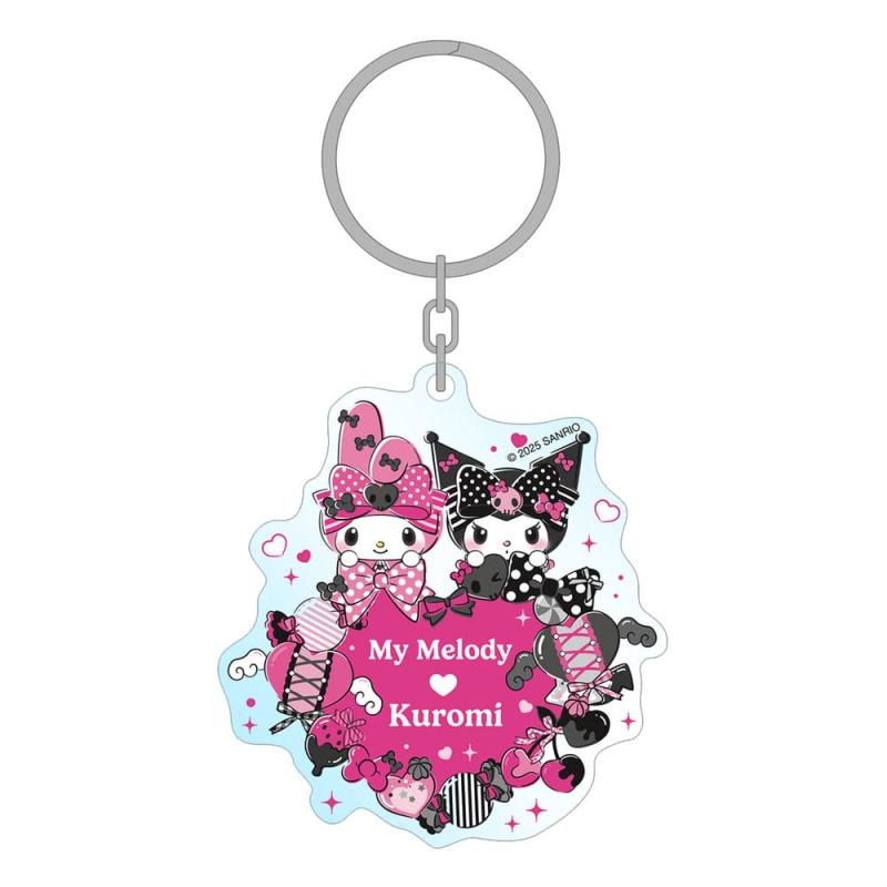 Sanrio Llavero Pink Black Party Series My Melody & Kuromi 7 cm
