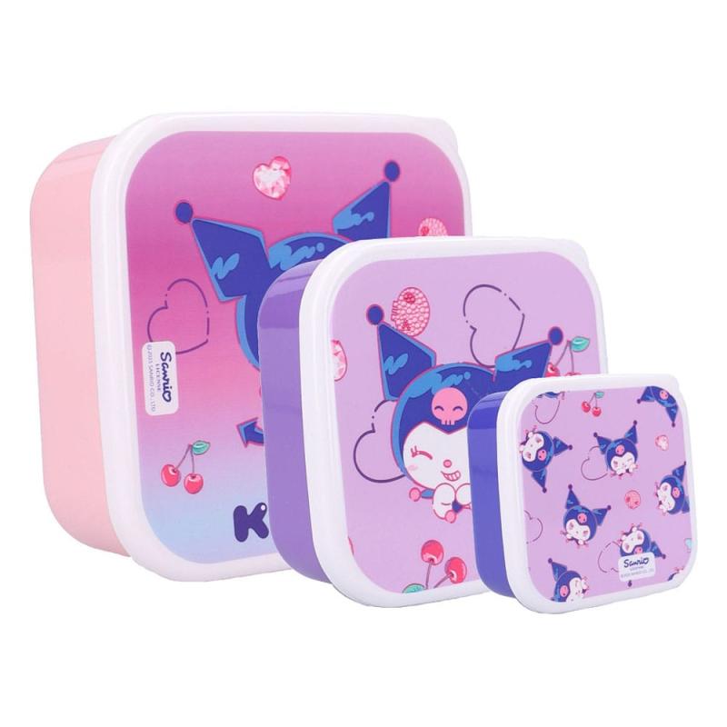 Sanrio Pack de 3 Fiambreras Kuromi Fresh Bites