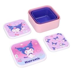 Sanrio Pack de 3 Fiambreras Kuromi Fresh Bites