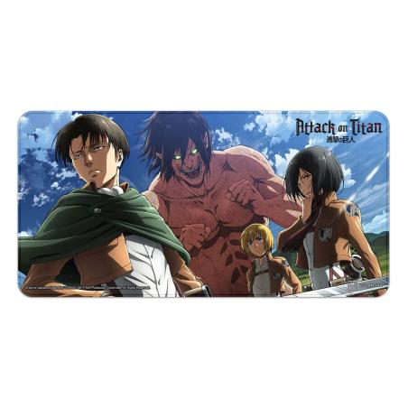 Attack on Titan XXL Alfombrilla de ratón Eren, Mikasa, Armin, Levi