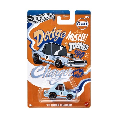 Hot Wheels Silver Series Tooned Gulf Racing - Dodge Charger 1970 (JCB63)