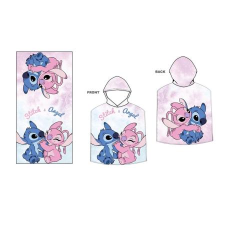 Poncho toalla Angel & Stitch Disney microfibra