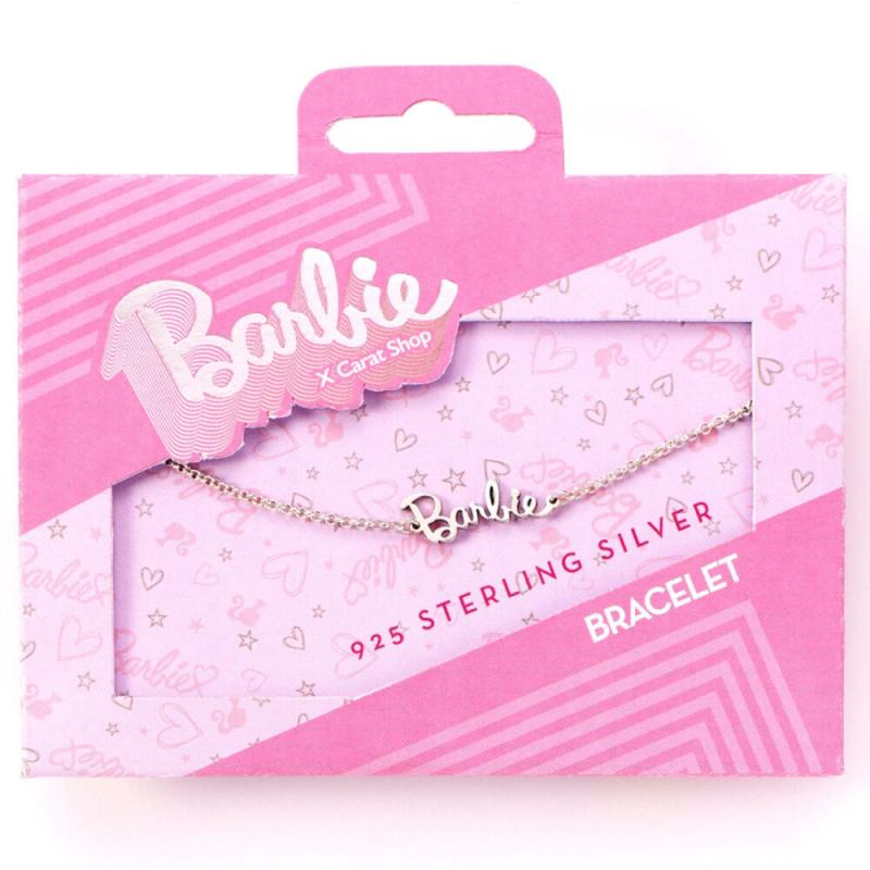 Pulsera Nombre Logo Barbie plata