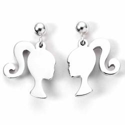 Pendientes Silhouette Barbie plata