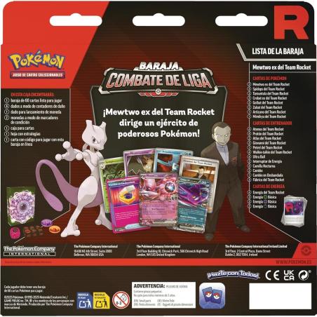 Blister cartas League Battle Deck Team Rockets Mewtwo Ex Pokemon español