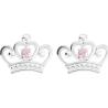 Pendientes Corona Princesas Disney plata