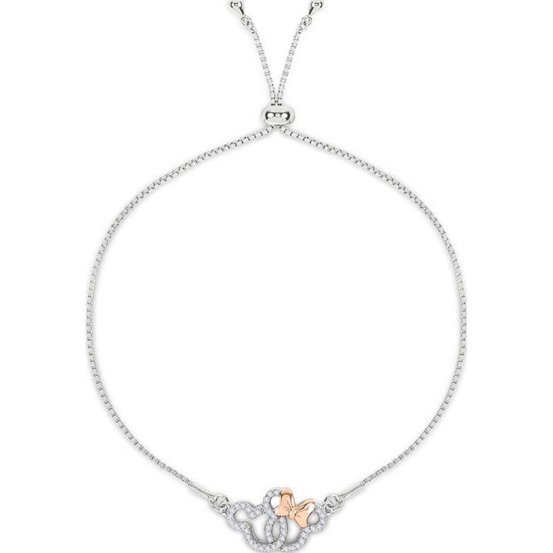 Pulsera Mickey & Minnie Disney plata