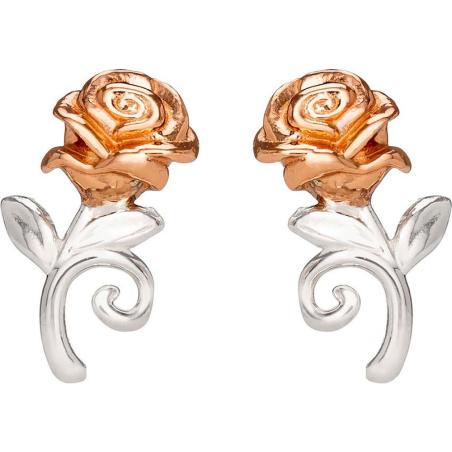 Pendientes Rosa La Bella y la Bestia Disney plata