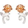 Pendientes Rosa La Bella y la Bestia Disney plata