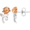 Pendientes Rosa La Bella y la Bestia Disney plata