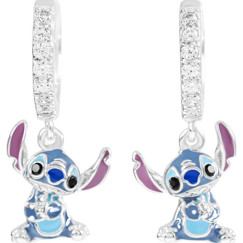 Pendientes Charm Stitch Disney plata