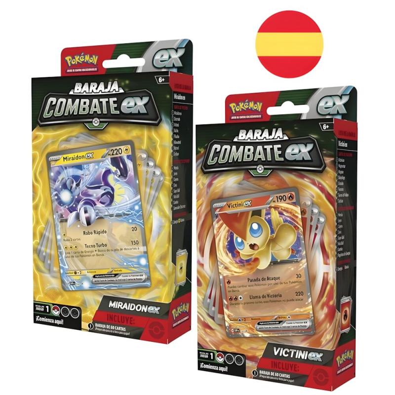 Baraja cartas Battle Deck Pokemon Victini ex Miraidon ex español