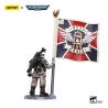 Warhammer 40k Figura 1/18 Astra Militarum Cadian Command Squad Veteran with Regimental Standard 12 cm