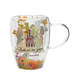 Taza cristal flores secas Princesas Disney