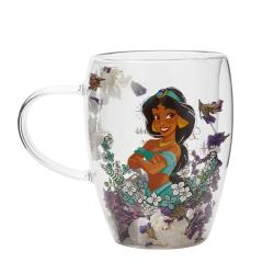 Taza cristal flores secas Jasmine Princesas Disney