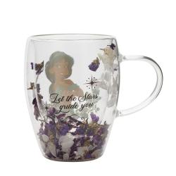 Taza cristal flores secas Jasmine Princesas Disney
