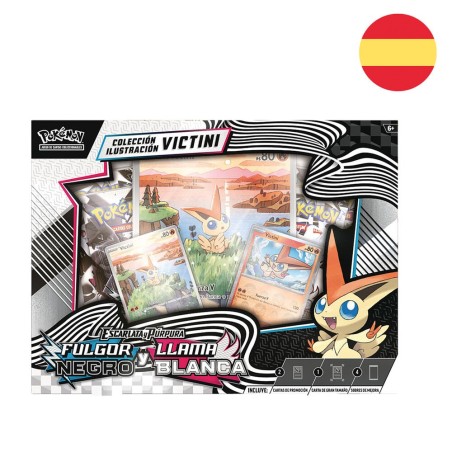 Pokémon TCG Blister cartas Colección Especial Victini Fulgor Negro y Llama Blanca .Español
