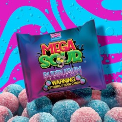 Mega Sour Candy Bubblegum