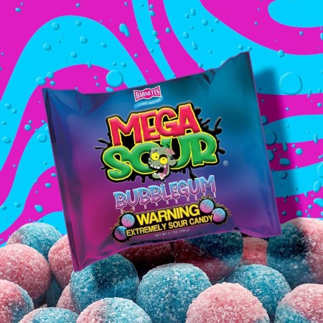 Mega Sour Candy Bubblegum