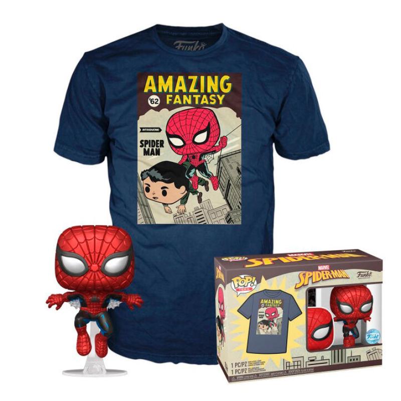 Set figura POP &#38; Tee Marvel Spiderman Comic Cover