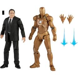 Set 2 figuras Happy Hogan and Iron Man Mark XXI Iron Man 3 The Infinity Saga Marvel 15cm