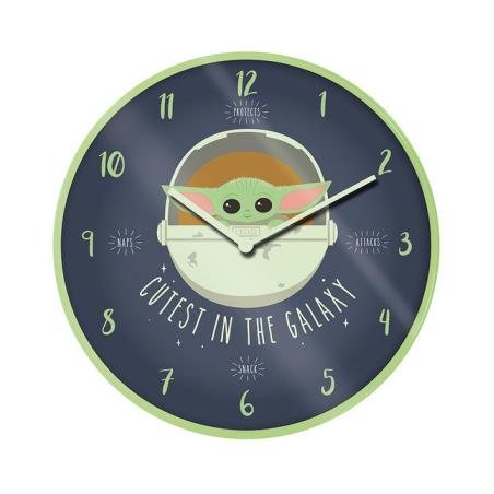 Star Wars The Mandalorian Reloj de Pared Cutest In The Galaxy