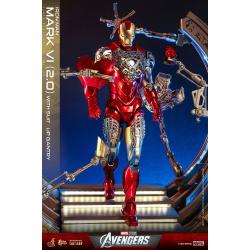 Marvel Los Vengadores Figura Movie Masterpiece Diecast 1/6 Iron Man Mark VI (2.0) with Suit-Up Gantry 32 cm