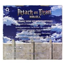 Attack on Titan Platos y palillos de sushi de cerámica
