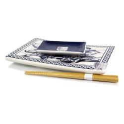 Attack on Titan Platos y palillos de sushi de cerámica