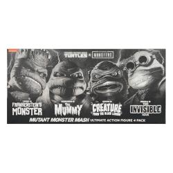 Universal Monsters x Teenage Mutant Ninja Turtles pack de 4 Figuras Turtles Black & White 18 cm