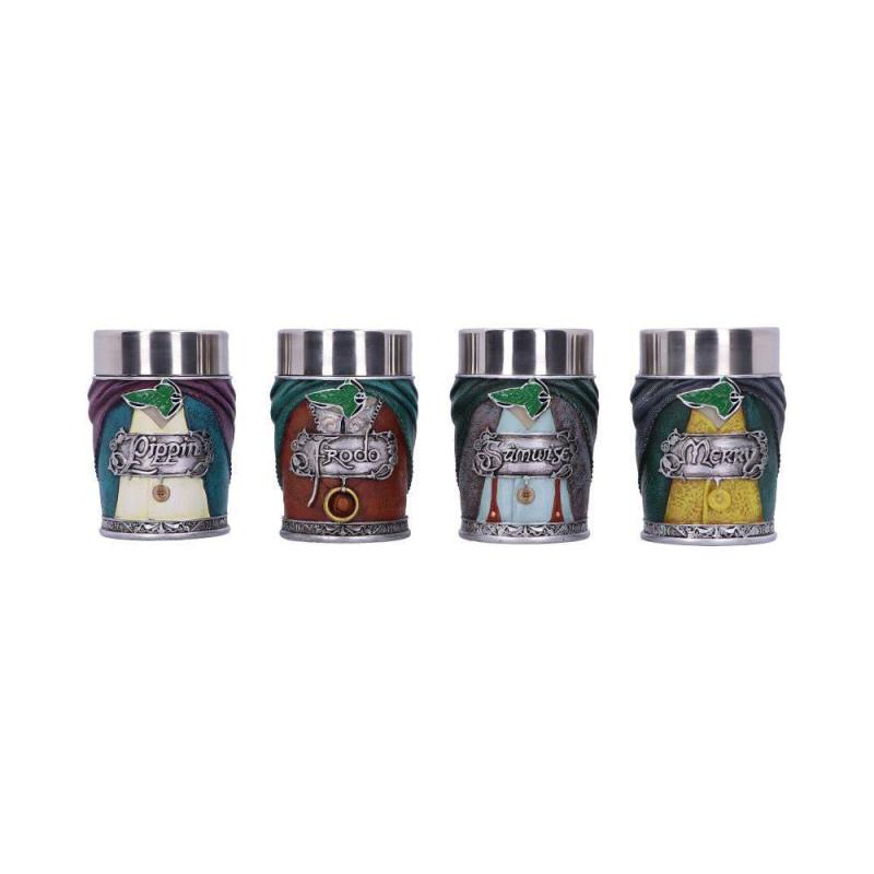 El Señor de los Anillos Pack de 4 Vasos de Chupito Hobbits