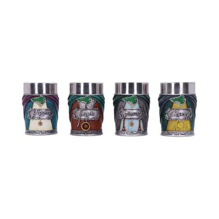 El Señor de los Anillos Pack de 4 Vasos de Chupito Hobbits