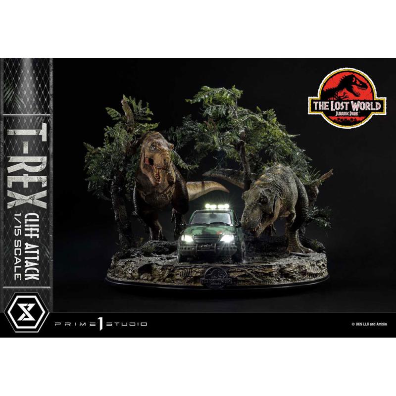 Jurassic World: The Lost World Estatua 1/15 T-Rex Cliff Attack 53 cm