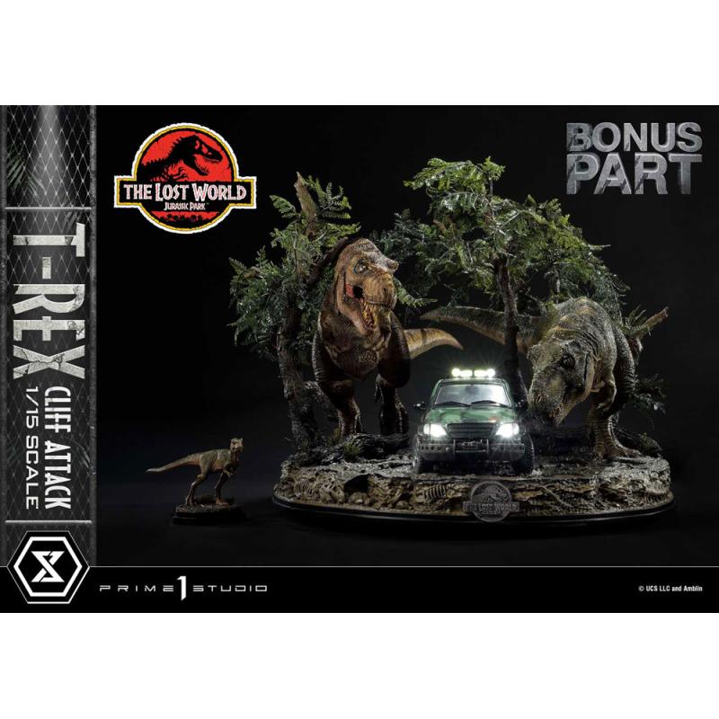 Jurassic World: The Lost World Estatua 1/15 T-Rex Cliff Attack Bonus Version 53 cm