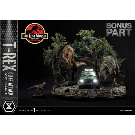 Jurassic World: The Lost World Estatua 1/15 T-Rex Cliff Attack Bonus Version 53 cm