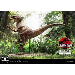 Jurassic Park Estatua Prime Collectibles 1/10 Velociraptor Jump 21 cm