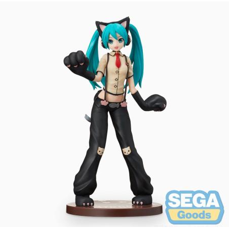 Hatsune Miku Project DIVA Arcade Future Tone Estatua PVC SPM Hatsune Miku Kitty Cat 23 cm